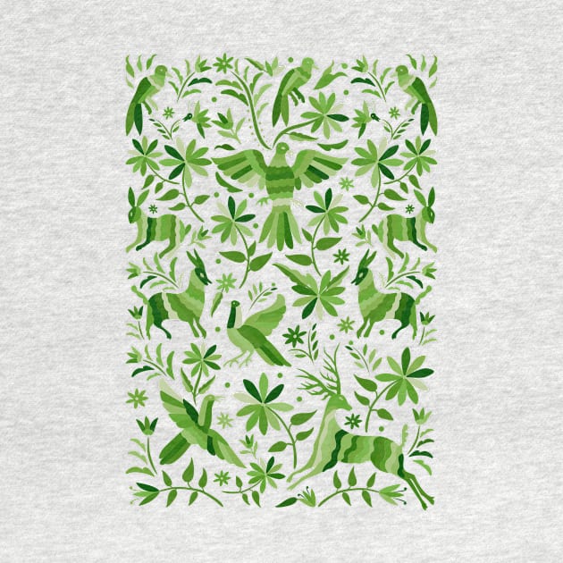 Mexican Otomí Design in Green by Akbaly